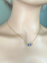 Load image into Gallery viewer, Evil Eye Gold Necklace, 10K Solid Gold Evil Necklace, Good Luck Necklace, Protection Necklace, Birthday Gift for Women, Every Day Jewelry