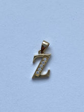 Load image into Gallery viewer, Z Letter Pendant Gold, 10K 14K Letter Initial With Cubic Zirconia, Minimalist Necklace for Woman, Thanksgiving Gift for Wife