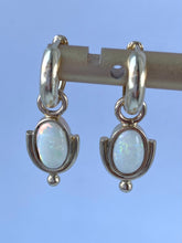 Load image into Gallery viewer, Opal Earrings Dangle, 14K Solid Gold Natural Opal Earrings, Handmade Earrings, Birthday Gift for Women, Summer Jewe