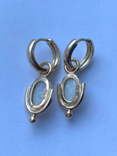 Load image into Gallery viewer, Opal Earrings Dangle, 14K Solid Gold Natural Opal Earrings, Handmade Earrings, Birthday Gift for Women, Summer Jewe
