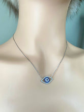 Load image into Gallery viewer, Evil Eye Necklace, 10K Solid Gold Evil Necklace, Good Luck Necklace, Protection Necklace, Birthday Gift for Women