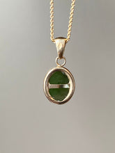 Load image into Gallery viewer, 14K Gold Jade Necklace, Natural Nephrite Jade Pendant, Canadian BC Jade