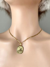 Load image into Gallery viewer, Aquarius Zodiac Pendant, 18K Solid Yellow Gold Necklace, The Water Bearer, Fancy Aquarius Design,