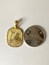 Load image into Gallery viewer, Aquarius Zodiac Pendant, 18K Solid Yellow Gold Necklace, The Water Bearer, Fancy Aquarius Design,