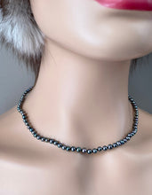 Load image into Gallery viewer, 14K Black Pearl Necklace, 4mm Pearl Seed, Choker Necklace, Birthday Gift for Women, June Birthstone, Valentine’s Presents for Wife