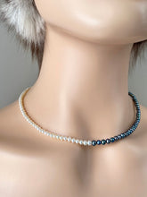 Load image into Gallery viewer, 14K Black Pearl Necklace, 4mm Pearl Seed, Choker Necklace, Birthday Gift for Women, June Birthstone, Valentine’s Presents for Wife