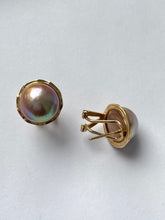 Load image into Gallery viewer, Mabé Pearl Gold Earrings, 14K Solid Gold, South Sea Pearl, Elegant Bridal Earrings, Birthday Gift for Women, Jewelry for Woman