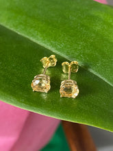 Load image into Gallery viewer, Yellow Sapphire Earrings, 14K Solid Gold Stud Sapphire Earrings, September Birthstone, Birthday Gift for Women, Mothers Day Gift