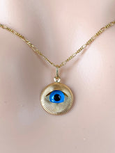 Load image into Gallery viewer, Evil Eye Pendant , 18K Solid Gold Amulet Protection, Al-ayn Charm, Birthday Gift for Women, Mothers Day Gift