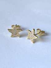 Load image into Gallery viewer, Star Stud Gold Earrings, 10K Solid Gold, Celestial Jewelry, Birthday Gift for Women,