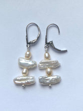 Load image into Gallery viewer, Pearl Dangle Earrings, 925 Sterling Silver Earrings, Handmade Earrings, June Birthstone, Birthday Gift for Women,