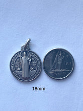 Load image into Gallery viewer, Saint Benedict Silver Medal, 18mm