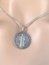 Load image into Gallery viewer, Saint Benedict Silver Medal, 18mm