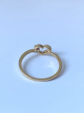 Load image into Gallery viewer, Dainty Ruby Heart Ring, 10K Solid Gold Ring, Sweet Stackable Ring, Birthday Gift for July Celebrant, Summer Jewe