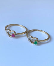 Load image into Gallery viewer, Dainty Ruby Heart Ring, 10K Solid Gold Ring, Sweet Stackable Ring, Birthday Gift for July Celebrant, Summer Jewe