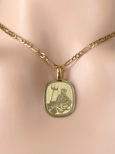 Load image into Gallery viewer, Aquarius Zodiac Pendant, 18K Solid Yellow Gold Necklace, The Water Bearer, Fancy Aquarius Design,
