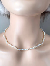 Load image into Gallery viewer, 14K Black Pearl Necklace, 4mm Pearl Seed, Choker Necklace, Birthday Gift for Women, June Birthstone, Valentine’s Presents for Wife