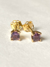 Load image into Gallery viewer, Sapphire Stud Earrings, 14K Solid Gold Earrings, 3mm Small Stud Earrings, Birthday Gift for Daughter,