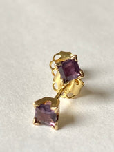 Load image into Gallery viewer, Sapphire Stud Earrings, 14K Solid Gold Earrings, 3mm Small Stud Earrings, Birthday Gift for Daughter,