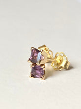 Load image into Gallery viewer, Sapphire Stud Earrings, 14K Solid Gold Earrings, 3mm Small Stud Earrings, Birthday Gift for Daughter,