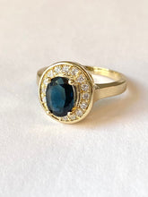 Load image into Gallery viewer, Sapphire Diamond Ring, 14K Solid Gold Blue Sapphire Ring, Anniversary Ring, Birthday Gift for Wife,