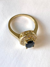 Load image into Gallery viewer, Sapphire Diamond Ring, 14K Solid Gold Blue Sapphire Ring, Anniversary Ring, Birthday Gift for Wife,