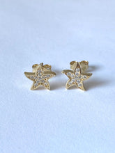 Load image into Gallery viewer, Star Stud Gold Earrings, 10K Solid Gold, Celestial Jewelry, Birthday Gift for Women,