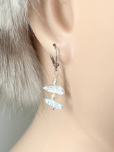 Load image into Gallery viewer, Pearl Dangle Earrings, 925 Sterling Silver Earrings, Handmade Earrings, June Birthstone, Birthday Gift for Women,