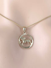 Load image into Gallery viewer, Aries Zodiac Pendant, 10K Solid Yellow Gold, Aries Zodiac Sign Necklace, Diamond Cut Pendant, Birthday Gift March 21-April 19