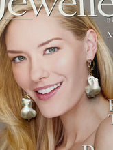Load image into Gallery viewer, Baroque Pearl Gold Earrings, 14K Gold Pearl Earrings, Handmade Earrings, June Birthstone, Birthday Gift for Women, Jewelry for Woman