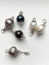 Load image into Gallery viewer, Pearl Clasp Handmade, 925 Sterling Silver Clasp, Natural Pearl Clasp, Necklace Clasp, Bracelet Clasp, Jewelry Supplies