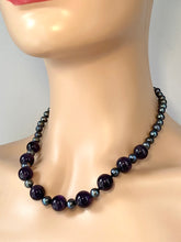 Load image into Gallery viewer, Amethyst Pearl Necklace, Black Pearl Necklace, Amethyst Necklace Statement, , Birthday Gift for Women