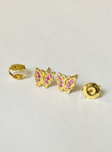 Load image into Gallery viewer, Butterfly Earrings for Baby, 10K Solid Gold, Toddler Earrings, Birthday Gift for Baby Girl, Gift For Toddler, Presents