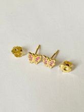 Load image into Gallery viewer, Butterfly Earrings for Baby, 10K Solid Gold, Toddler Earrings, Birthday Gift for Baby Girl, Gift For Toddler, Presents