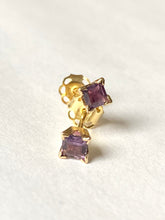 Load image into Gallery viewer, Sapphire Stud Earrings, 14K Solid Gold Earrings, 3mm Small Stud Earrings, Birthday Gift for Daughter,