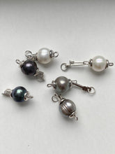 Load image into Gallery viewer, Pearl Clasp Handmade, 925 Sterling Silver Clasp, Natural Pearl Clasp, Necklace Clasp, Bracelet Clasp, Jewelry Supplies