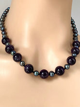 Load image into Gallery viewer, Amethyst Pearl Necklace, Black Pearl Necklace, Amethyst Necklace Statement, , Birthday Gift for Women