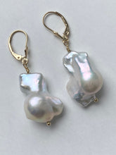 Load image into Gallery viewer, Baroque Pearl Gold Earrings, 14K Gold Pearl Earrings, Handmade Earrings, June Birthstone, Birthday Gift for Women, Jewelry for Woman