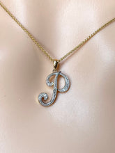 Load image into Gallery viewer, 10K P Initial Pendant with Diamond
