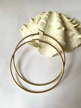 Load image into Gallery viewer, Large Hoop Earrings, 10K Solid Gold Round Hoop Earrings, Lightweight Tube Earrings, Birthday Gift for Women, Summer Jewe