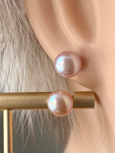 Load image into Gallery viewer, 18K Pink Pearl Stud Earrings, 9mm, Classic Pearl Earrings, Bridesmaids Gift, Birthday Gift for Women, Graduation Gift for Daughter