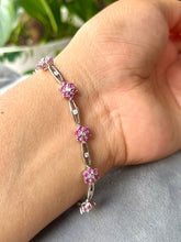 Load image into Gallery viewer, Ruby Diamond Bracelet, 18K Solid Gold Ruby Tennis Bracelet, Stacking Bracelet, Ruby Jewelry, Mothers Day Gift for Wife