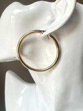 Load image into Gallery viewer, 10K 14K 18K Gold Hoop Earrings, 4mm Thick