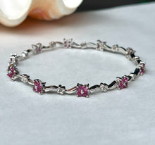 Load image into Gallery viewer, Ruby Tennis Bracelet, 18K Solid Gold Ruby Diamond Bracelet, Stacking Bracelet, Ruby Jewelry, July Birthstone, Mothers Day Gift for Wife