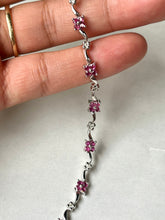 Load image into Gallery viewer, Ruby Tennis Bracelet, 18K Solid Gold Ruby Diamond Bracelet, Stacking Bracelet, Ruby Jewelry, July Birthstone, Mothers Day Gift for Wife