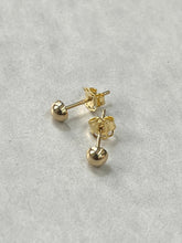 Load image into Gallery viewer, Small Stud Gold Earrings, 14K Solid Gold Earrings, Half Moon Earrings, Birthday Gift For Daughter, Gift for Little Girl, Minimalist Style