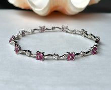 Load image into Gallery viewer, Ruby Tennis Bracelet, 18K Solid Gold Ruby Diamond Bracelet, Stacking Bracelet, Ruby Jewelry, July Birthstone, Mothers Day Gift for Wife