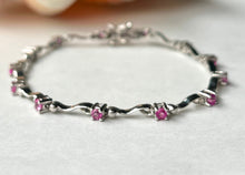 Load image into Gallery viewer, 18K Solid Gold Ruby Bracelet, Burmese Ruby, Ruby Stacking Bracelet, July Birthstone, Anniversary Gift, Mothers Day Gift for Wife