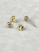 Load image into Gallery viewer, Small Stud Gold Earrings, 14K Solid Gold Earrings, Half Moon Earrings, Birthday Gift For Daughter, Gift for Little Girl, Minimalist Style