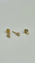 Load image into Gallery viewer, Diamond Earrings for Baby, 10K Solid Gold, Newborn Baby Earrings, Birthday Gift for Baby Girl, Gift For Toddler, Mothers Day Gift